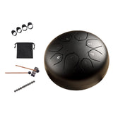 Maxbell Steel Drum Music Educational 6 inch 8 Tones for Activities Concert Preschool Black