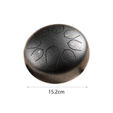 Maxbell Steel Drum Music Educational 6 inch 8 Tones for Activities Concert Preschool Black Argent