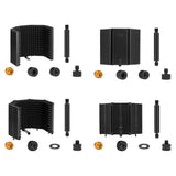 Maxbell Microphone Shield Mic Sound Absorbing Foam for Broadcasting Studio Recording Metal Five  Panels