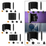 Maxbell Microphone Shield Mic Sound Absorbing Foam for Broadcasting Studio Recording Metal Five  Panels