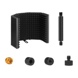 Maxbell Microphone Shield Mic Sound Absorbing Foam for Broadcasting Studio Recording Metal Five  Panels
