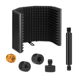 Maxbell Microphone Shield Mic Sound Absorbing Foam for Broadcasting Studio Recording Metal Five  Panels