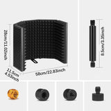 Maxbell Microphone Shield Mic Sound Absorbing Foam for Broadcasting Studio Recording Metal Five  Panels
