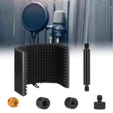 Maxbell Microphone Shield Mic Sound Absorbing Foam for Broadcasting Studio Recording Metal Five  Panels