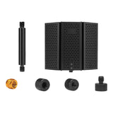 Maxbell Microphone Shield Mic Sound Absorbing Foam for Broadcasting Studio Recording Metal Three Panels