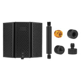 Maxbell Microphone Shield Mic Sound Absorbing Foam for Broadcasting Studio Recording Metal Three Panels