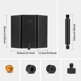 Maxbell Microphone Shield Mic Sound Absorbing Foam for Broadcasting Studio Recording Metal Three Panels