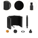 Maxbell Microphone Shield Mic Sound Absorbing Foam for Broadcasting Studio Recording ABS Five Panels