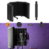 Maxbell Microphone Shield Mic Sound Absorbing Foam for Broadcasting Studio Recording ABS Five Panels