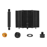 Maxbell Microphone Shield Mic Sound Absorbing Foam for Broadcasting Studio Recording ABS  Three Panels