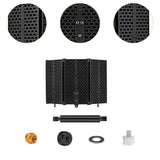 Maxbell Microphone Shield Mic Sound Absorbing Foam for Broadcasting Studio Recording ABS  Three Panels