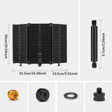 Maxbell Microphone Shield Mic Sound Absorbing Foam for Broadcasting Studio Recording ABS  Three Panels