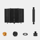Maxbell Microphone Shield Mic Sound Absorbing Foam for Broadcasting Studio Recording ABS  Three Panels