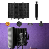 Maxbell Microphone Shield Mic Sound Absorbing Foam for Broadcasting Studio Recording ABS  Three Panels