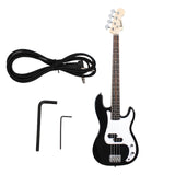 Maxbell Portable Electric Bass Guitar 4 String Bass Guitar for Beginners Kids Adults Black