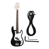 Maxbell Portable Electric Bass Guitar 4 String Bass Guitar for Beginners Kids Adults Black