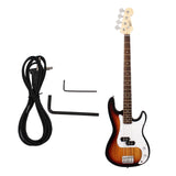 Maxbell Portable Electric Bass Guitar 4 String Bass Guitar for Beginners Kids Adults Brown