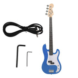 Maxbell Portable Electric Bass Guitar 4 String Bass Guitar for Beginners Kids Adults Blue