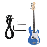 Maxbell Portable Electric Bass Guitar 4 String Bass Guitar for Beginners Kids Adults Blue