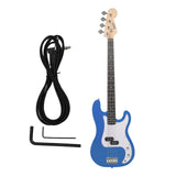 Maxbell Portable Electric Bass Guitar 4 String Bass Guitar for Beginners Kids Adults Blue