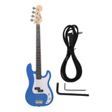 Maxbell Portable Electric Bass Guitar 4 String Bass Guitar for Beginners Kids Adults Blue