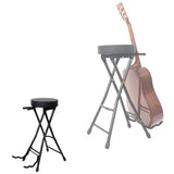 Maxbell Guitar Bench Portable Round Stool Foldable Guitar Seat for Stage Pipa Guitar