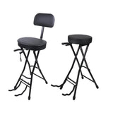 Maxbell Guitar Seat Stool Foldable Guitar Stool for Bass Players Electric Guitarists Black