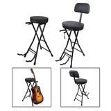 Maxbell Guitar Seat Stool Foldable Guitar Stool for Bass Players Electric Guitarists Black