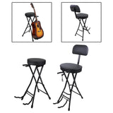 Maxbell Guitar Seat Stool Foldable Guitar Stool for Bass Players Electric Guitarists Black