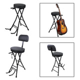 Maxbell Guitar Seat Stool Foldable Guitar Stool for Bass Players Electric Guitarists Black
