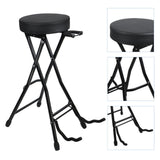 Maxbell Guitar Seat Stool Foldable Guitar Stool for Bass Players Electric Guitarists Black
