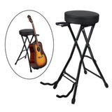Maxbell Guitar Seat Stool Foldable Guitar Stool for Bass Players Electric Guitarists Black