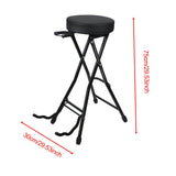 Maxbell Guitar Seat Stool Foldable Guitar Stool for Bass Players Electric Guitarists Black