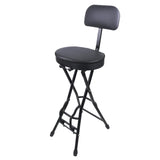 Maxbell Guitar Seat Stool Foldable Guitar Stool for Bass Players Electric Guitarists Black  with backrest