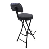 Maxbell Guitar Seat Stool Foldable Guitar Stool for Bass Players Electric Guitarists Black  with backrest
