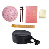 Maxbell Steel Drum Musical Instrument Hand Pan Drum for New Year's Gift Concert Yoga Pink