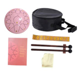 Maxbell Steel Drum Musical Instrument Hand Pan Drum for New Year's Gift Concert Yoga Pink