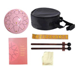 Maxbell Steel Drum Musical Instrument Hand Pan Drum for New Year's Gift Concert Yoga Pink