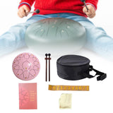 Maxbell Steel Drum Musical Instrument Hand Pan Drum for New Year's Gift Concert Yoga Pink