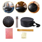 Maxbell Steel Drum Musical Instrument Hand Pan Drum for New Year's Gift Concert Yoga black