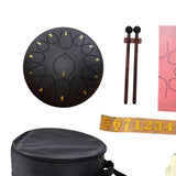 Maxbell Steel Drum Musical Instrument Hand Pan Drum for New Year's Gift Concert Yoga black