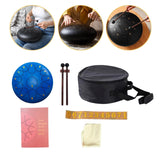 Maxbell Steel Drum Musical Instrument Hand Pan Drum for New Year's Gift Concert Yoga dark blue