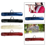 Maxbell Flute Carry Bag PU Leather Thickened with Pocket Portable Flute Carrying Bag blue