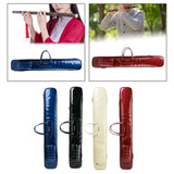 Maxbell Flute Carry Bag PU Leather Thickened with Pocket Portable Flute Carrying Bag blue