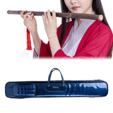 Maxbell Flute Carry Bag PU Leather Thickened with Pocket Portable Flute Carrying Bag blue