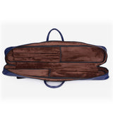 Maxbell Flute Carry Bag PU Leather Thickened with Pocket Portable Flute Carrying Bag blue