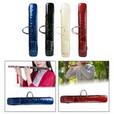 Maxbell Flute Carry Bag PU Leather Thickened with Pocket Portable Flute Carrying Bag blue