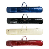 Maxbell Flute Carry Bag PU Leather Thickened with Pocket Portable Flute Carrying Bag blue