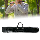Maxbell Flute Carry Bag PU Leather Thickened with Pocket Portable Flute Carrying Bag black