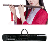 Maxbell Flute Carry Bag PU Leather Thickened with Pocket Portable Flute Carrying Bag black